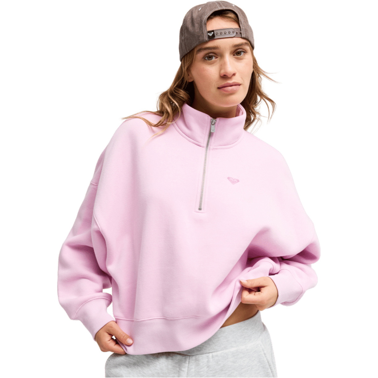 2026 Roxy Womens Everfree High Collar Sweatshirt ERJFT05137 - Pink Lavender